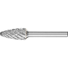 PFERD - SF-5, 1/2" Cut Diam, 1/4" Shank Diam, Carbide End Cut Tree with Radius End Burr - Exact Tooling