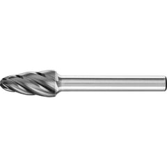 PFERD - SF-3, 3/8" Cut Diam, 1/4" Shank Diam, Carbide End Cut Aluma Cut Tree with Radius End Burr - Exact Tooling