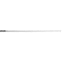 PFERD - SA-1 L6, 1/4" Cut Diam, 1/4" Shank Diam, Carbide No End Cut Diamond Pattern Cylinder Burr - Exact Tooling