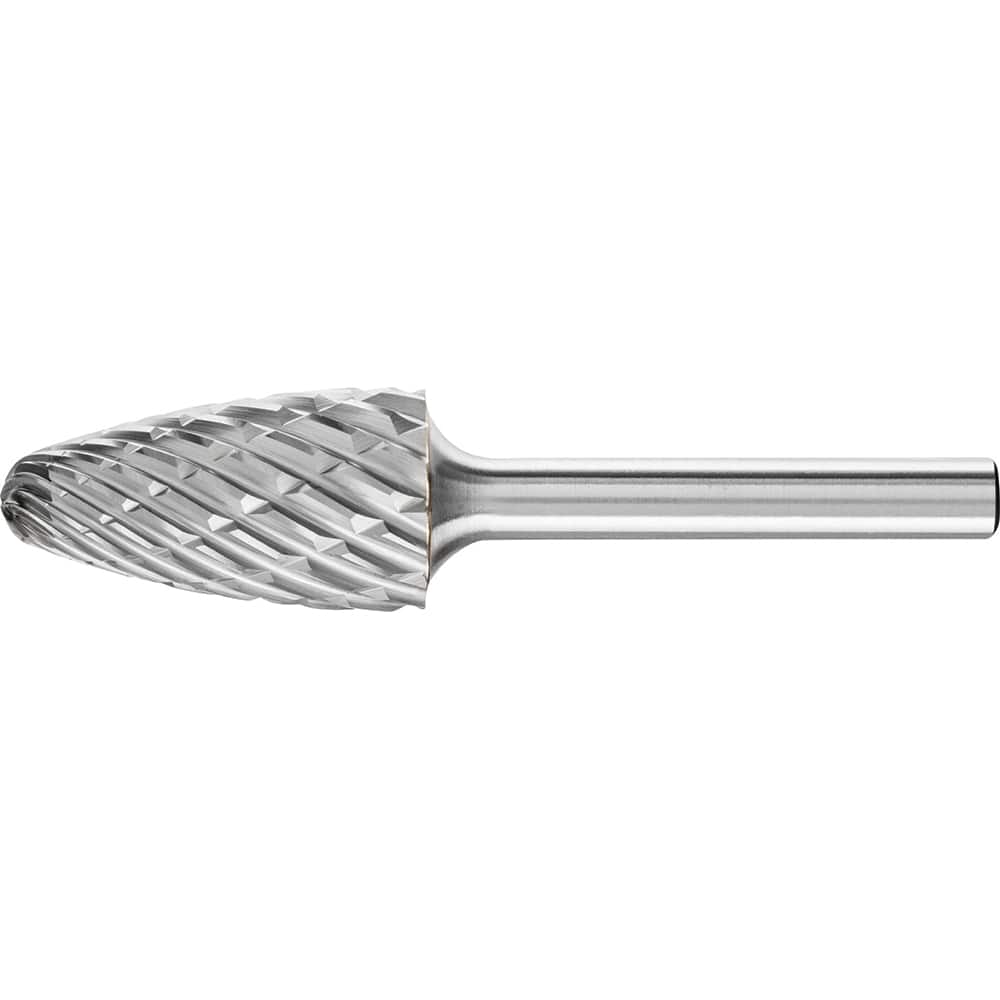 PFERD - SF-6, 5/8" Cut Diam, 1/4" Shank Diam, Carbide End Cut Tree with Radius End Burr - Exact Tooling