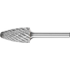 PFERD - SF-6, 5/8" Cut Diam, 1/4" Shank Diam, Carbide End Cut Tree with Radius End Burr - Exact Tooling