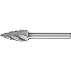 PFERD - SG-5, 1/2" Cut Diam, 1/4" Shank Diam, Carbide End Cut Aluma Cut Tree with Pointed End Burr - Exact Tooling
