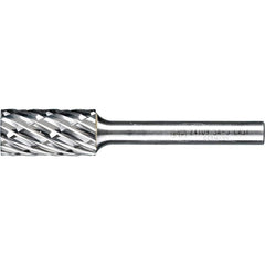 PFERD - SA-5, 1/2" Cut Diam, 1/4" Shank Diam, Carbide No End Cut Diamond Pattern Cylinder Burr - Exact Tooling