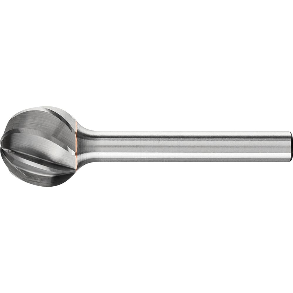 PFERD - SD-6, 5/8" Cut Diam, 1/4" Shank Diam, Carbide Aluma Cut Ball Burr - Exact Tooling