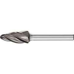 PFERD - SF-5, 1/2" Cut Diam, 1/4" Shank Diam, Carbide End Cut Aluma Cut Tree with Radius End Burr - Exact Tooling