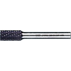 PFERD - SA-3, 3/8" Cut Diam, 1/4" Shank Diam, Carbide Double Cut Cylinder Burr - Exact Tooling