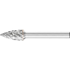 PFERD - SG-3, 3/8" Cut Diam, 1/4" Shank Diam, Carbide End Cut Tree with Pointed End Burr - Exact Tooling