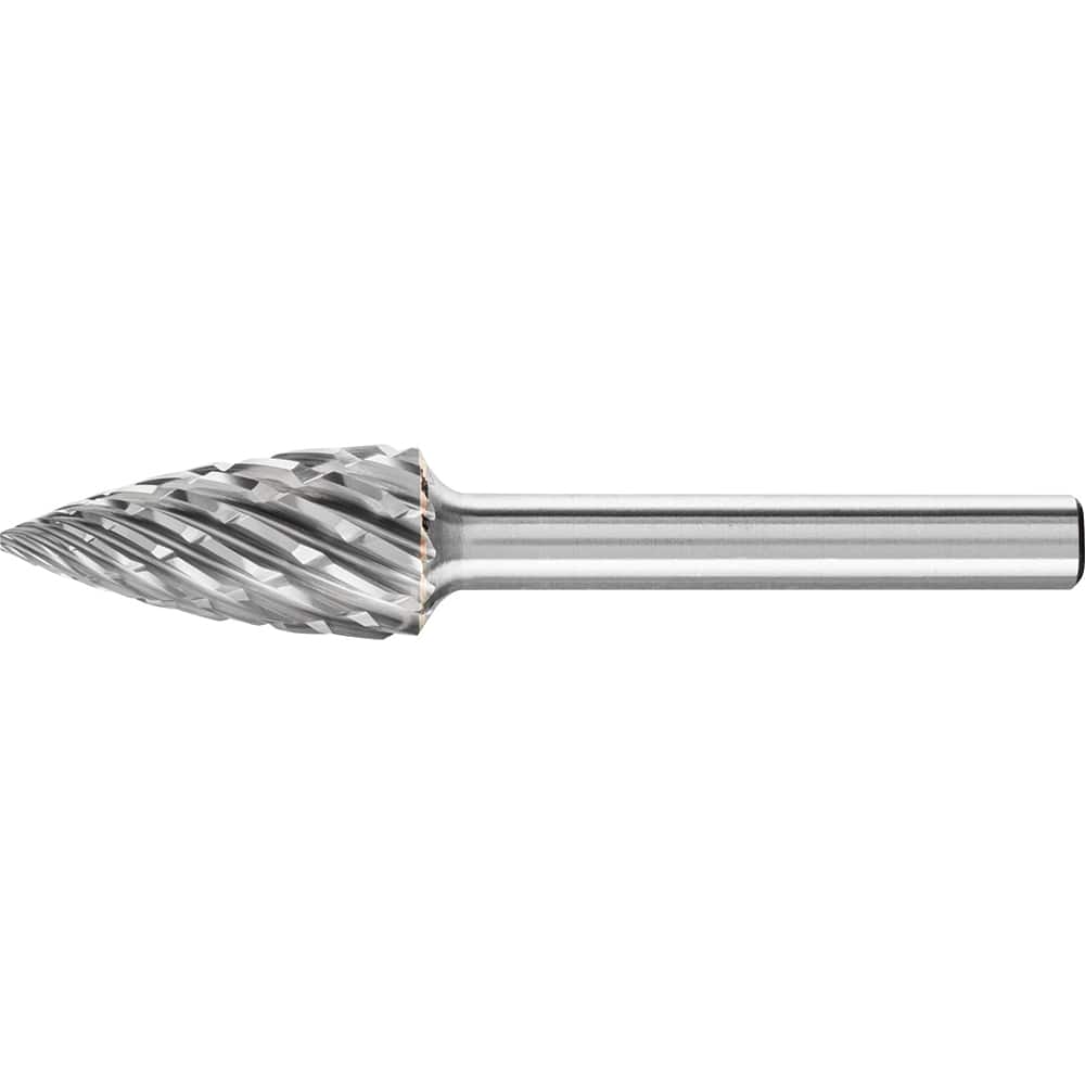 PFERD - SG-5, 1/2" Cut Diam, 1/4" Shank Diam, Carbide End Cut Tree with Pointed End Burr - Exact Tooling