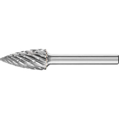 PFERD - SG-5, 1/2" Cut Diam, 1/4" Shank Diam, Carbide End Cut Tree with Pointed End Burr - Exact Tooling