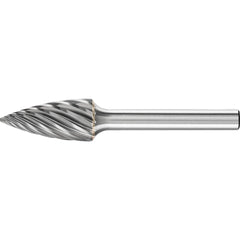 PFERD - SG-5, 1/2" Cut Diam, 1/4" Shank Diam, Carbide Inox Cut Tree with Pointed End Burr - Exact Tooling