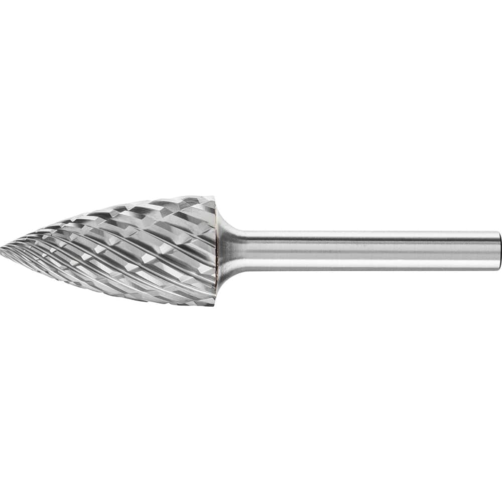 PFERD - SG-6, 5/8" Cut Diam, 1/4" Shank Diam, Carbide End Cut Tree with Pointed End Burr - Exact Tooling
