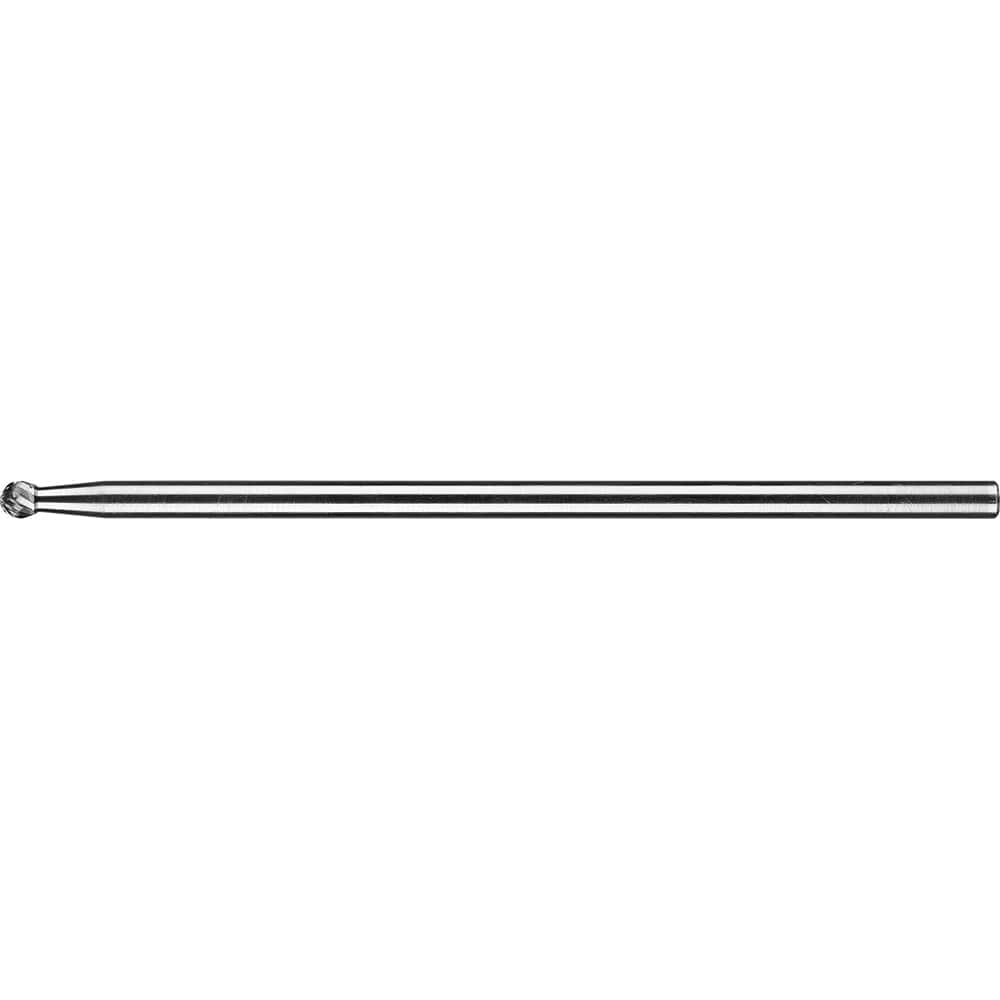 PFERD - SD-1L6, 1/4" Cut Diam, 1/4" Shank Diam, Carbide Double Cut Ball Burr - Exact Tooling