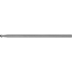 PFERD - SD-1L6, 1/4" Cut Diam, 1/4" Shank Diam, Carbide Double Cut Ball Burr - Exact Tooling