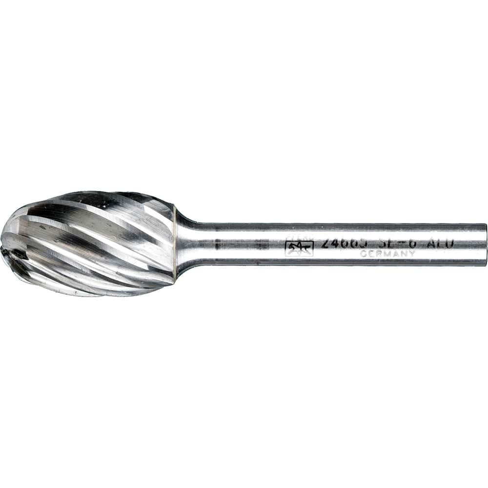 PFERD - SF-6, 5/8" Cut Diam, 1/4" Shank Diam, Carbide Aluma Cut Oval Burr - Exact Tooling