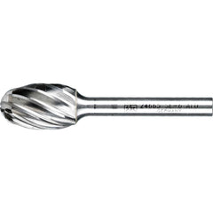 PFERD - SF-6, 5/8" Cut Diam, 1/4" Shank Diam, Carbide Aluma Cut Oval Burr - Exact Tooling