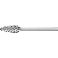PFERD - SF-51, 1/4" Cut Diam, 1/8" Shank Diam, Carbide Inox Cut Tree with Radius End Burr - Exact Tooling