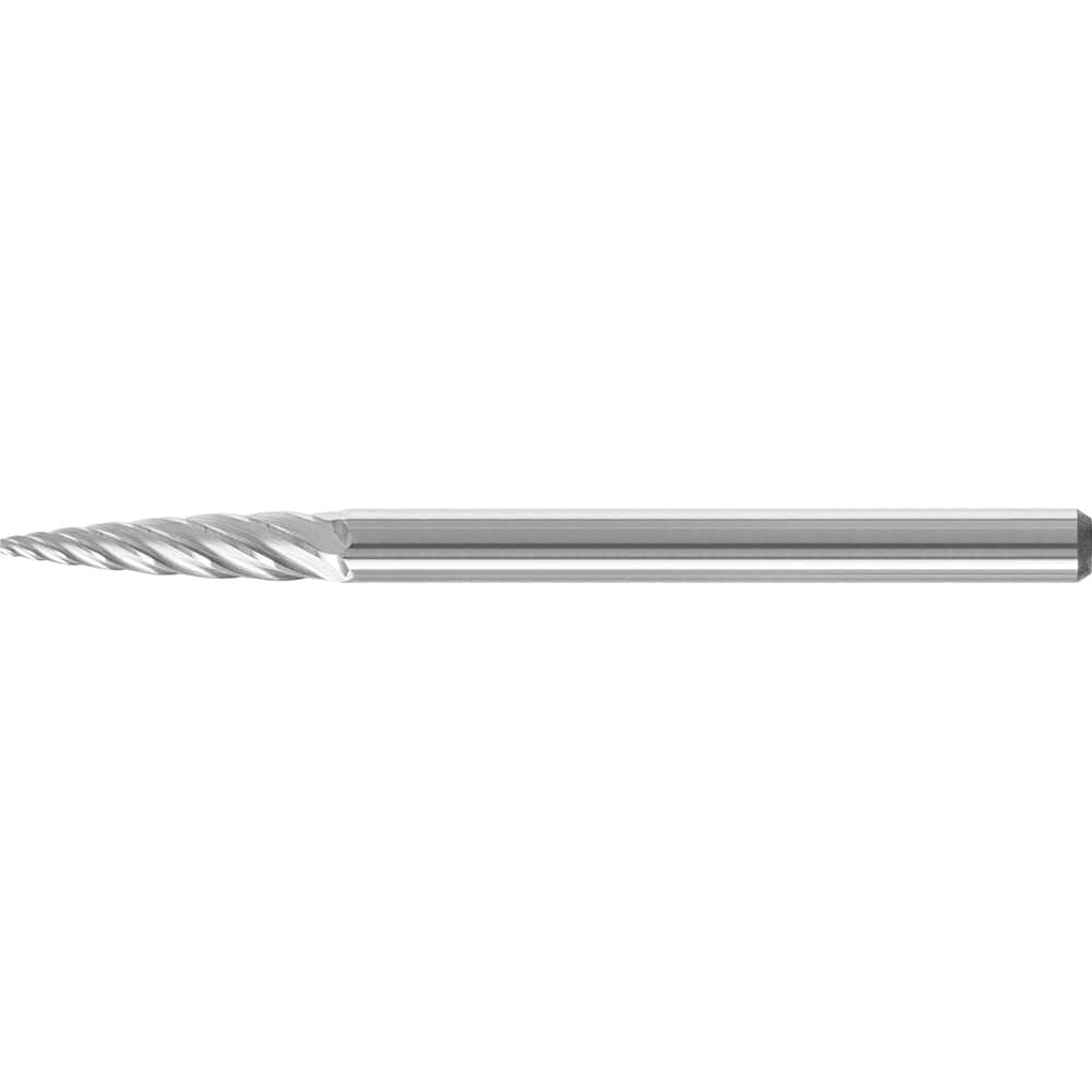 PFERD - SG-41, 1/8" Cut Diam, 1/8" Shank Diam, Carbide Inox Cut Tree with Pointed End Burr - Exact Tooling