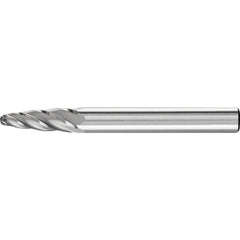 PFERD - SF-1, 1/4" Cut Diam, 1/4" Shank Diam, Carbide Aluma Cut End Cut Tree with Radius End Burr - Exact Tooling