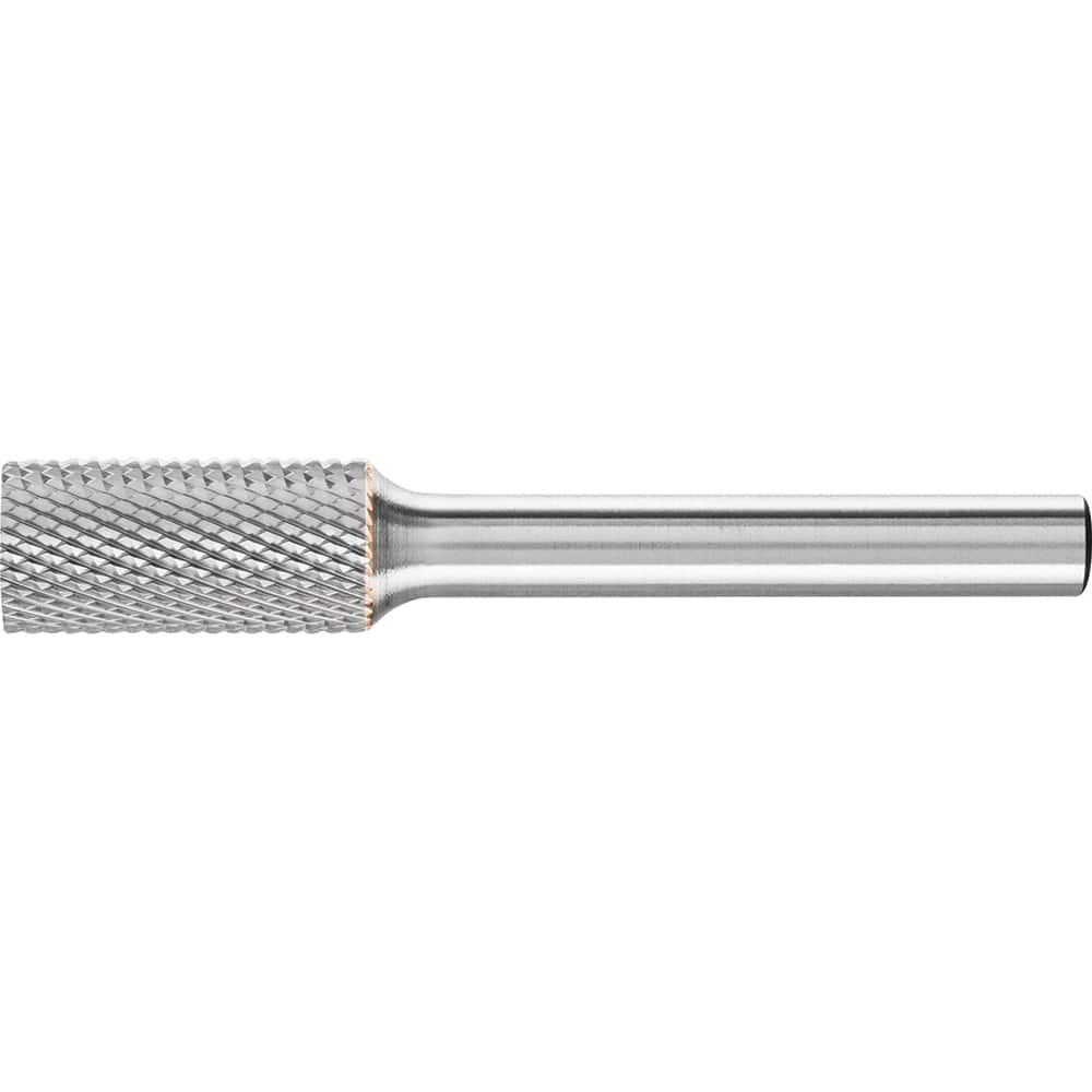 PFERD - SA-1, 3/8" Cut Diam, 1/4" Shank Diam, Carbide Diamond Pattern Cylinder Burr - Exact Tooling