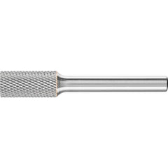 PFERD - SA-1, 3/8" Cut Diam, 1/4" Shank Diam, Carbide Diamond Pattern Cylinder Burr - Exact Tooling