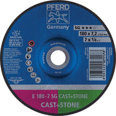 PFERD - Depressed-Center Wheels; Hole Size (Inch): 7/8 ; Connector Type: Arbor ; Wheel Type Number: Type 27 ; Abrasive Material: Aluminum Oxide/Silicon Carbide ; Maximum RPM: 8500.000 ; Bond Type: Resinoid - Exact Tooling