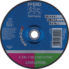 PFERD - Depressed-Center Wheels; Hole Size (Inch): 7/8 ; Connector Type: Arbor ; Wheel Type Number: Type 27 ; Abrasive Material: Aluminum Oxide/Silicon Carbide ; Maximum RPM: 6600.000 ; Bond Type: Resinoid - Exact Tooling