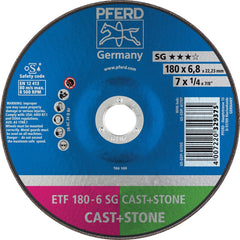 PFERD - Depressed-Center Wheels; Hole Size (Inch): 7/8 ; Connector Type: Arbor ; Wheel Type Number: Type 28 ; Abrasive Material: Aluminum Oxide/Silicon Carbide ; Maximum RPM: 8500.000 ; Bond Type: Resinoid - Exact Tooling