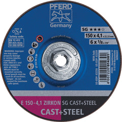 PFERD - Depressed-Center Wheels; Hole Thread Size: 5/8-11 ; Connector Type: Arbor ; Wheel Type Number: Type 27 ; Abrasive Material: Aluminum-Oxide; Zirconia Alumina ; Maximum RPM: 10200.000 ; Grit: 30 - Exact Tooling