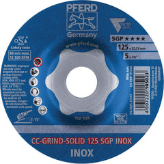 PFERD - Depressed-Center Wheels; Hole Size (Inch): 7/8 ; Connector Type: Arbor ; Wheel Type Number: Type 1 ; Abrasive Material: Steel ; Maximum RPM: 12200.000 ; Tool Compatibility: Angle Grinders - Exact Tooling