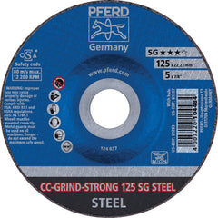 PFERD - Depressed-Center Wheels; Hole Size (Inch): 7/8 ; Connector Type: Arbor ; Wheel Type Number: Type 1 ; Abrasive Material: Steel ; Maximum RPM: 12200.000 ; Bond Type: Resinoid - Exact Tooling
