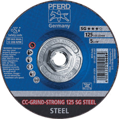 PFERD - Depressed-Center Wheels; Hole Thread Size: 5/8-11 ; Connector Type: Arbor ; Wheel Type Number: Type 1 ; Abrasive Material: Steel ; Maximum RPM: 12200.000 ; Bond Type: Resinoid - Exact Tooling