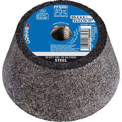 PFERD - Depressed-Center Wheels; Hole Thread Size: 5/8-11 ; Connector Type: Arbor ; Wheel Type Number: Type 11 ; Abrasive Material: Aluminum Oxide ; Maximum RPM: 9360.000 ; Bond Type: Resinoid - Exact Tooling