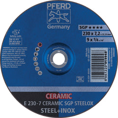 PFERD - Depressed-Center Wheels; Hole Size (Inch): 7/8 ; Connector Type: Arbor ; Wheel Type Number: Type 27 ; Abrasive Material: Ceramic Oxide ; Maximum RPM: 6600.000 ; Grit: 24 - Exact Tooling