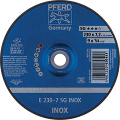 PFERD - Depressed-Center Wheels; Hole Size (Inch): 7/8 ; Connector Type: Arbor ; Wheel Type Number: Type 27 ; Abrasive Material: Aluminum Oxide ; Maximum RPM: 6600.000 ; Bond Type: Resinoid - Exact Tooling