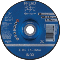 PFERD - Depressed-Center Wheels; Hole Size (Inch): 7/8 ; Connector Type: Arbor ; Wheel Type Number: Type 27 ; Abrasive Material: Aluminum Oxide ; Maximum RPM: 8500.000 ; Bond Type: Resinoid - Exact Tooling