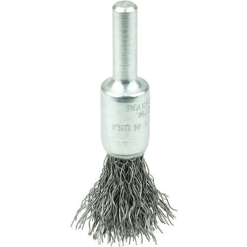 3/8″ Steel Fill Crimped Wire End Brush, .0118″ Steel Fill - Exact Tooling