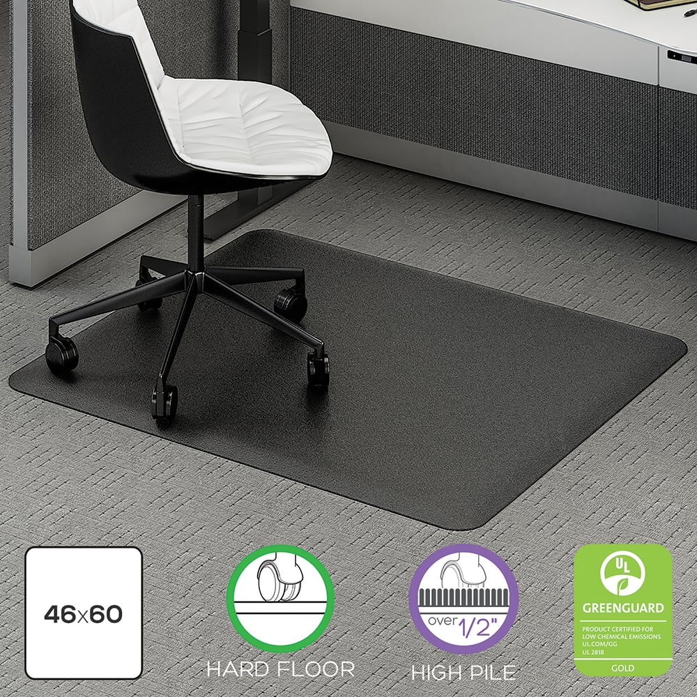 Deflect-o - Chair Mats; Style: Beveled Edge ; Shape: Rectangular ; Width (Inch): 60 ; Length (Inch): 46 ; Lip Cutout Size: No Lip (Inch) - Exact Tooling