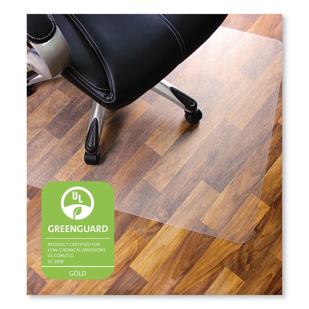 Floortex - Chair Mats; Style: Straight Edge ; Shape: Rectangular ; Width (Inch): 48 ; Length (Inch): 53 ; Lip Cutout Size: No Lip (Inch) - Exact Tooling