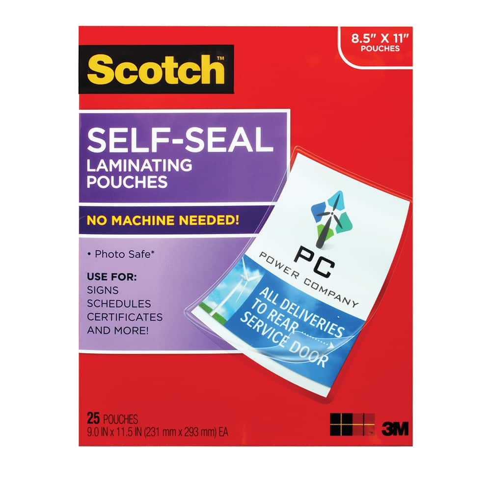 3M - Plastic Pouches; Height (Inch): 11-1/2 ; Width (Inch): 9 ; Type: Laminating Pouch ; Number of Pieces: 200.000 - Exact Tooling