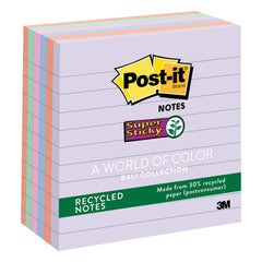 3M - Note Pads, Writing Pads & Notebooks; Writing Pads & Notebook Type: Desk Pad ; Size: 4 x 4 ; Number of Sheets: 90 ; Color: Multi-Color ; Ruled Width: 0.03 (Inch) - Exact Tooling