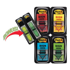 3M - Self-Stick Page Flags; Style: Arrow Flag ; Color: Multi-Color ; Size: 1 x 1.7 - Exact Tooling