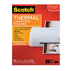 3M - Plastic Pouches; Height (Inch): 11 ; Width (Inch): 8-1/2 ; Type: Laminating Pouch ; Thickness (mil): 5.0000 ; Number of Pieces: 50.000 - Exact Tooling