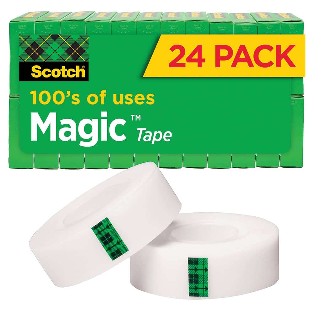 3M - Packing Tape; Tape Type: Transparent ; Color: Transparent ; Adhesive Material: Acrylic ; Width (Inch): 0.75 ; Width (mm): 19.00 ; Length: 1000" - Exact Tooling