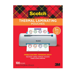3M - Plastic Pouches; Height (Inch): 11-13/32 ; Width (Inch): 8-29/32 ; Type: Thermal Pouch ; Thickness (mil): 5.0000 ; Number of Pieces: 100.000 - Exact Tooling