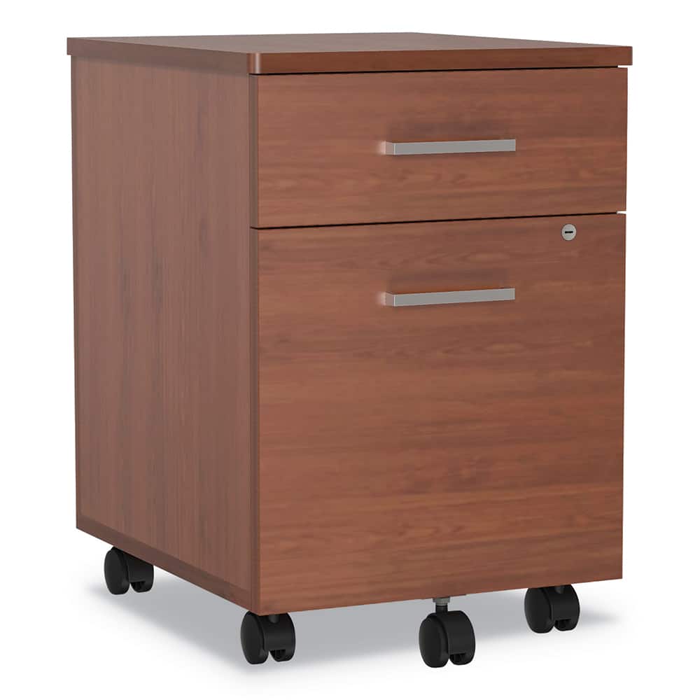 Linea Italia - 2 Drawer Cherry Laminate Mobile Pedestal File Cabinet - Exact Tooling