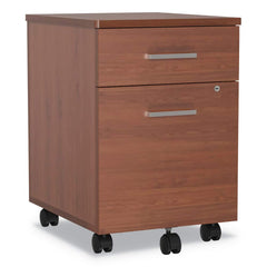 Linea Italia - 2 Drawer Cherry Laminate Mobile Pedestal File Cabinet - Exact Tooling