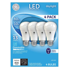 General Electric - Lamps & Light Bulbs; Lamp Technology: LED ; Lamps Style: Residential/Office ; Lamp Type: A19 ; Wattage Equivalent Range: 60-74 ; Actual Wattage: 10.00 ; Base Style: Medium Screw - Exact Tooling
