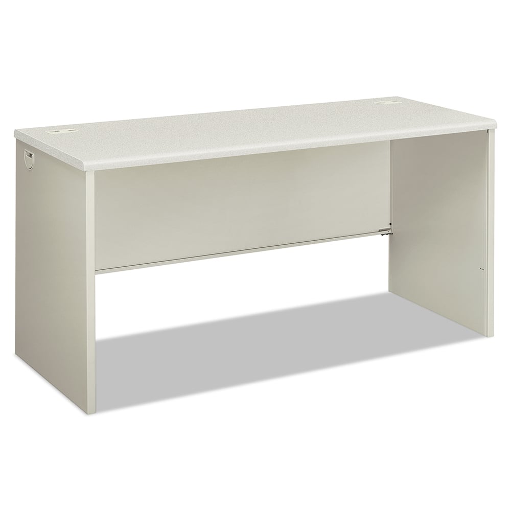 Hon - Office Desks; Type: Desk Shell ; Center Draw: No ; Color: Silver Mesh; Light Gray ; Material: Steel Base; Laminate Worksurface ; Width (Inch): 60 ; Depth (Inch): 24 - Exact Tooling