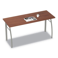 Linea Italia - Office Desks; Type: Rectangular Desk ; Center Draw: No ; Color: Cherry ; Material: Steel Base, Woodgrain Laminate Worksurface ; Width (Inch): 59-1/8 ; Depth (Inch): 23-5/8 - Exact Tooling