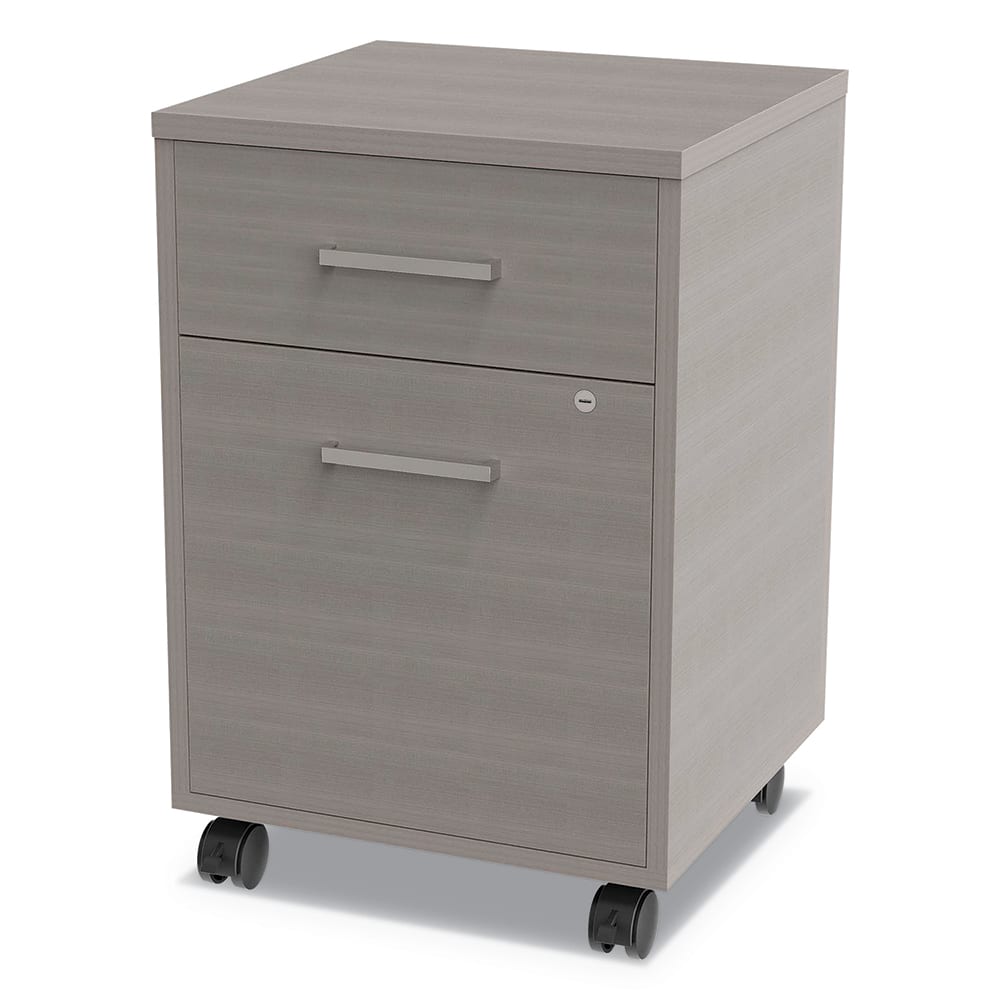 Linea Italia - 2 Drawer Ash Laminate & Steel Mobile Pedestal File Cabinet - Exact Tooling